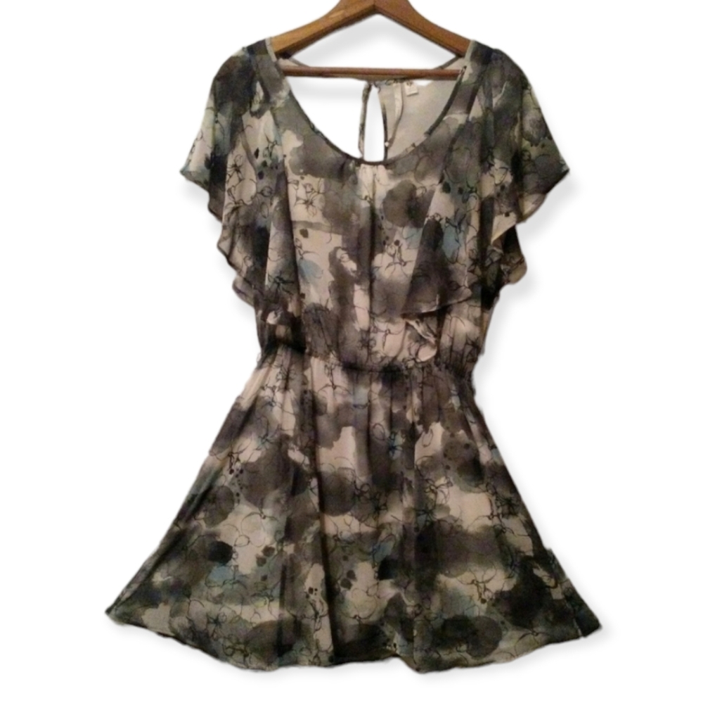 Floral Semi Sheer Fully Lined Belted Shift Dress
